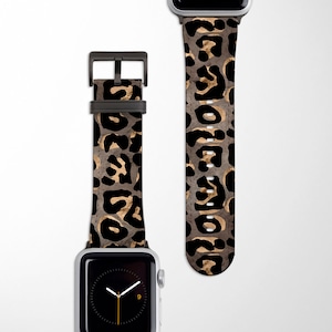 Cheetah Apple Watch Band | Watch Strap Faux Leather 38mm 42mm Custom Watch Band Apple iWatch Strap Brown 40mm 44mm Series SE 7 6 5 4 3 2 1