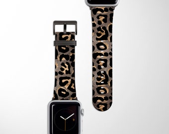 Guepardo Apple Watch Band / Correa de reloj Cuero de imitación 38 mm 42 mm Banda de reloj personalizada Apple iWatch Correa Marrón 40 mm 44 mm Serie SE 7 6 5 4 3 2 1