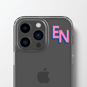 Corner Initials iPhone 15 Pro Max Case | Custom Monogram Clear Phone Case | iPhone 14 13 12 Xs Xr  Max | Samsung S23 S22 | Pixel 7 6 | CC27