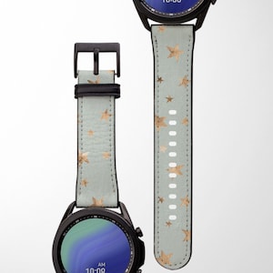 Mint Gold Stars Samsung Watch Band | Samsung Galaxy Band | Galaxy Watch 3 4 Band | Galaxy Watch 40mm 41mm 42mm 44mm 45mm 46mm Classic