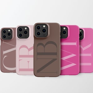 Mix Blush gepersonaliseerd telefoonhoesje | Telefoonhoesje met initialen | Aangepast monogram iPhone 14 13 12 | Samsung Galaxy S23 | Google Pixel 7 6 | PC52