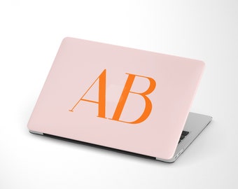 Coque personnalisée Monogram pour MacBook Air M2 | Coque pour MacBook Pro avec initiales personnalisées | Housse pour ordinateur portable MacBook Air Pro M1 M2 12 13 14 15 16 | MC04