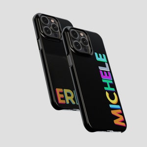 Personalized Initials Phone Case | Rainbow Monogram iPhone 14 Pro Case 13 12 Pro Max Case | Galaxy S23 S22 | Pixel 7 6 5 4 | PC42