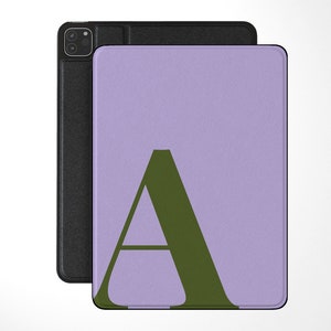 iPad-foliohoesje met aangepaste monogram | Gepersonaliseerde iPad-hoes met initialen | iPad Pro 11 12,9 | iPad 10.2 | iPad Air 10.9 tablethoes | IPC2