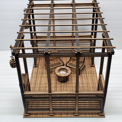 MIDDIE shops 1:8 Scale Pergola with Fire, Chairs