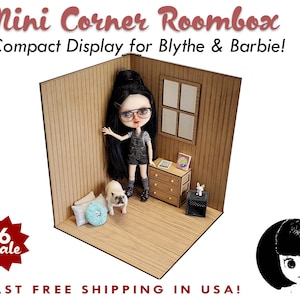 Mini Corner Roombox for Blythe & Barbie -- 1:6 scale Doll Display DIY Kit