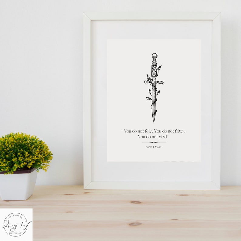 ACOTAR inspired minimalist Art Print You do not yield Quote image 3