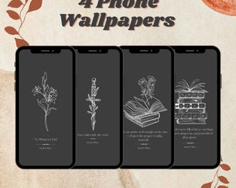 Throne of Glass Quote iPhone Wallpaper, Dark Academia (Digital Download
