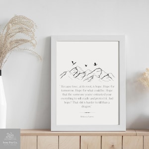 ONYX STORM inspirierter minimalistischer Kunstdruck - Hope for Tomorrow Zitat