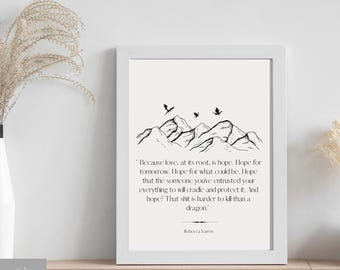 ONYX STORM inspired minimalist Art Print - Hope for Tomorrow Quote