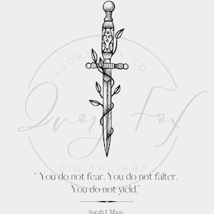 ACOTAR inspired minimalist Art Print You do not yield Quote image 9