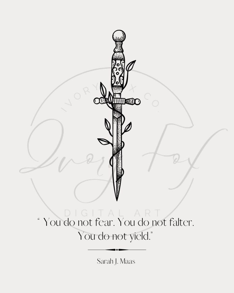 ACOTAR inspired minimalist Art Print You do not yield Quote image 9