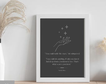 TOG inspired minimalist Art Print - You Could Rattle the Stars Quote - Negative
