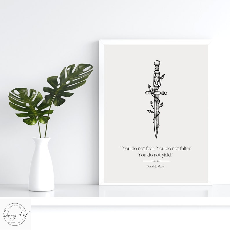 ACOTAR inspired minimalist Art Print You do not yield Quote image 7
