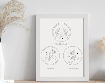 ACOTAR inspired minimalist Art Print - The Archeron Sisters