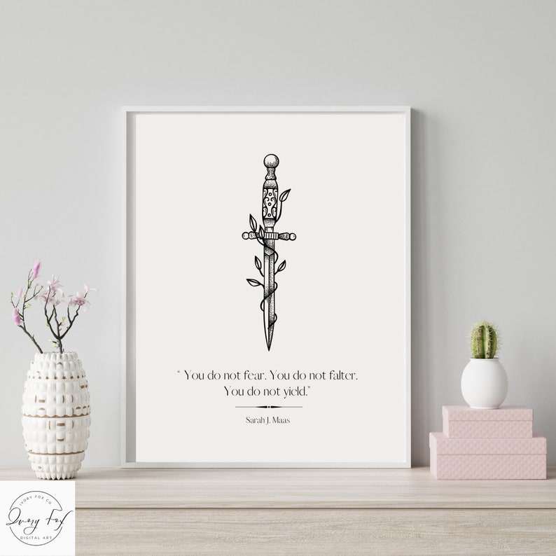 ACOTAR inspired minimalist Art Print You do not yield Quote image 2