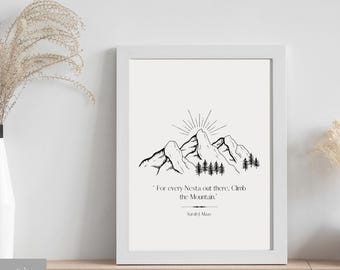 ACOTAR inspired minimalist Art Print - Every Nesta Climb the Mountain