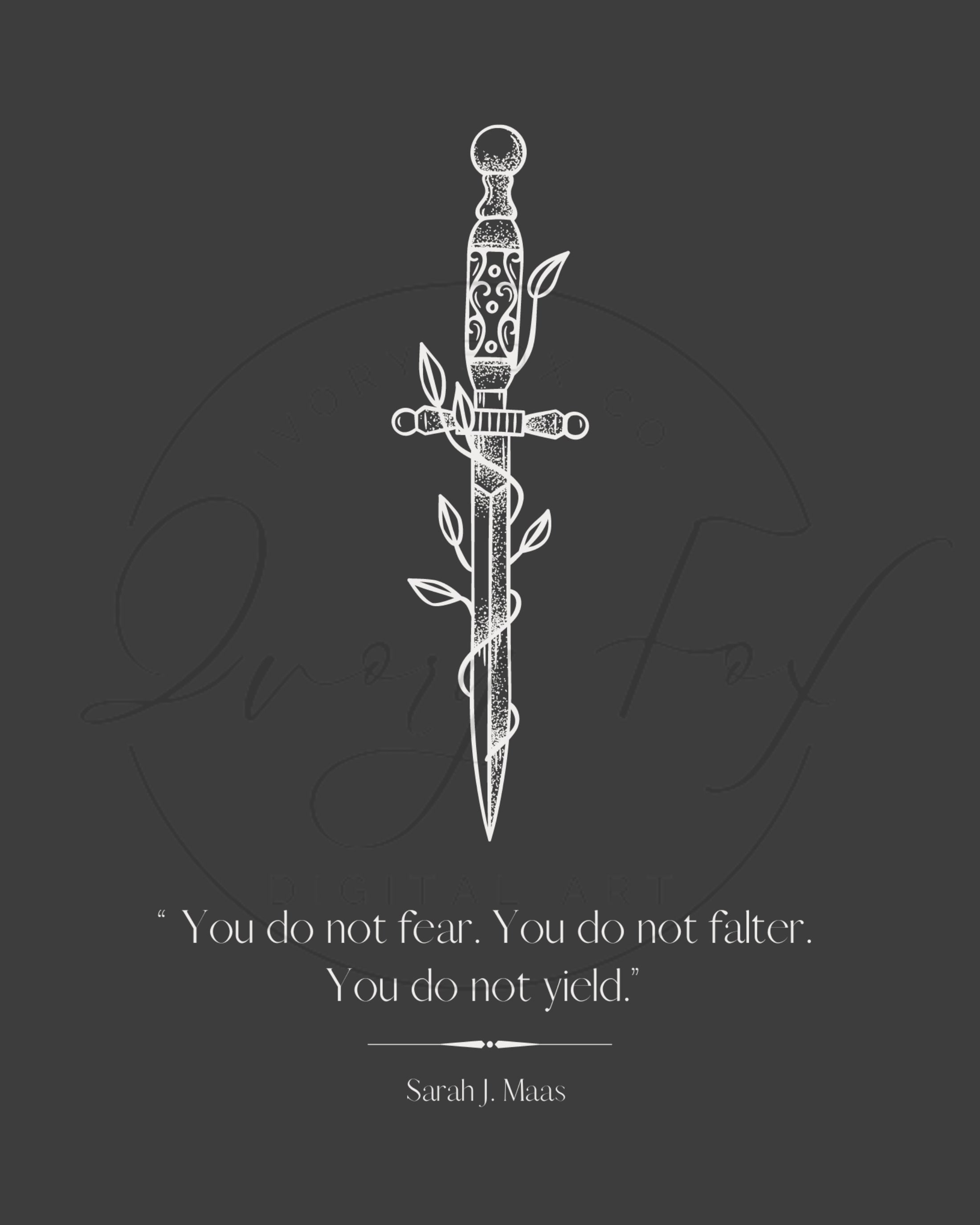 ACOTAR Inspired Minimalist Art Print You Do Not Yield Quote Etsy Canada