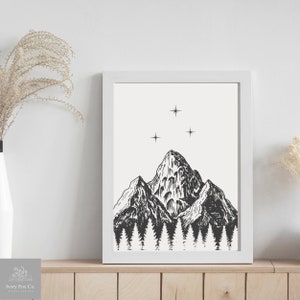 ACOTAR inspired minimalist Art Print - Velaris Mountains