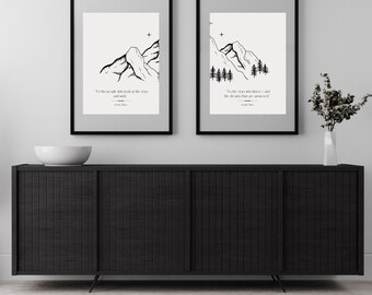 ACOTAR inspired minimalist Art Print - To the People and To the Stars Quote