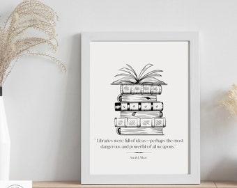 TOG inspired minimalist Art Print - Libraries were full of ideas Quote