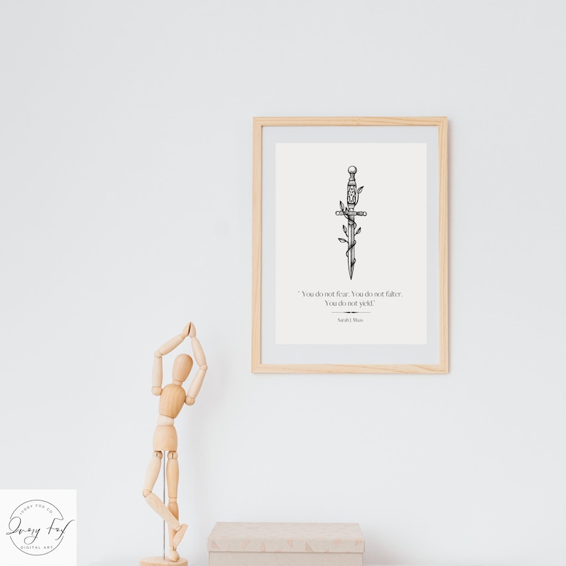ACOTAR inspired minimalist Art Print You do not yield Quote image 8