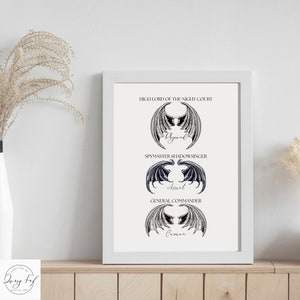 ACOTAR inspired minimalist Art Print - Bat Boys