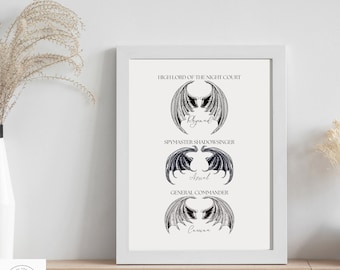 ACOTAR inspired minimalist Art Print - Bat Boys