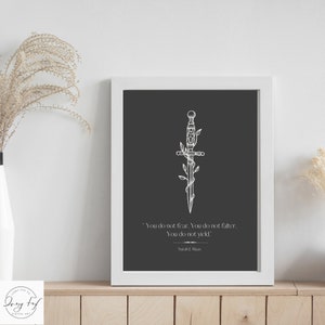 ACOTAR inspired minimalist Art Print - You do not yield Quote - Negative