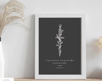 ACOTAR inspired minimalist Art Print - You do not yield Quote - Negative