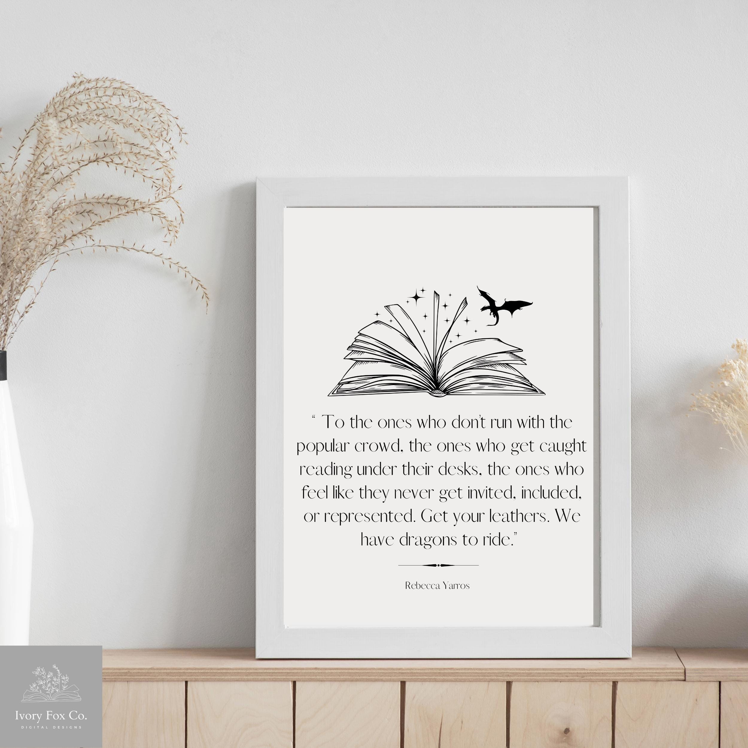 ONYX STORM inspired minimalist Art Print - Get your Leathers Quote
