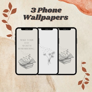 iPhone Wallpapers Digital Download, Aesthetic Wallpaper iPhone, Open Book wallpaper, Neutral Phone Background
