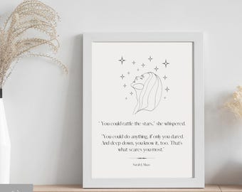 TOG inspired minimalist Art Print - You Could Rattle the Stars Quote