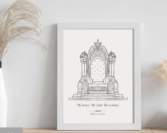 Fourth Wing Art Print: Minimalist Throne (Digital Download)