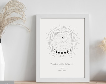 TOG inspired minimalist Art Print - You Light Up The Darkness Quote