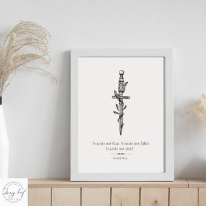 ACOTAR inspired minimalist Art Print You do not yield Quote image 1