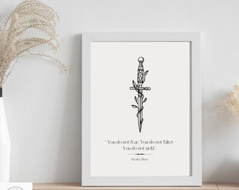 ACOTAR inspired minimalist Art Print - You do not yield Quote