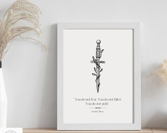 ACOTAR Minimalist Art Print: You Do Not Yield Quote (Digital Download)