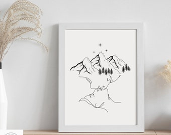 ACOTAR inspired minimalist Art Print - Under the Mountain