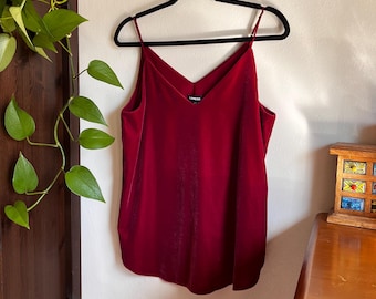 Red Express Velvet Sleeveless Top Size L