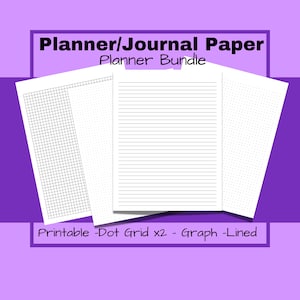 Dot Grid Paper Lined Paper Graph Paper Notebook Journal Dotted Paper Planner Essentials - 8.5 X 11 - Printable Digital Download