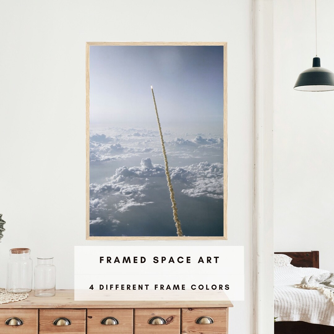 Challenger Space Shuttle Rocket Launch, 1983 Framed Remastered NASA Art ...