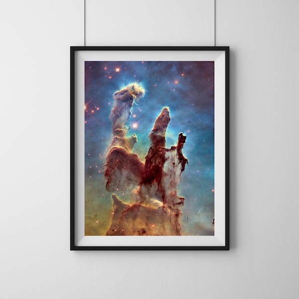 Piliers de la création, télescope spatial Hubble, affiche de la NASA, nébuleuse, étoiles, Art Print vintage Premium scifi wall