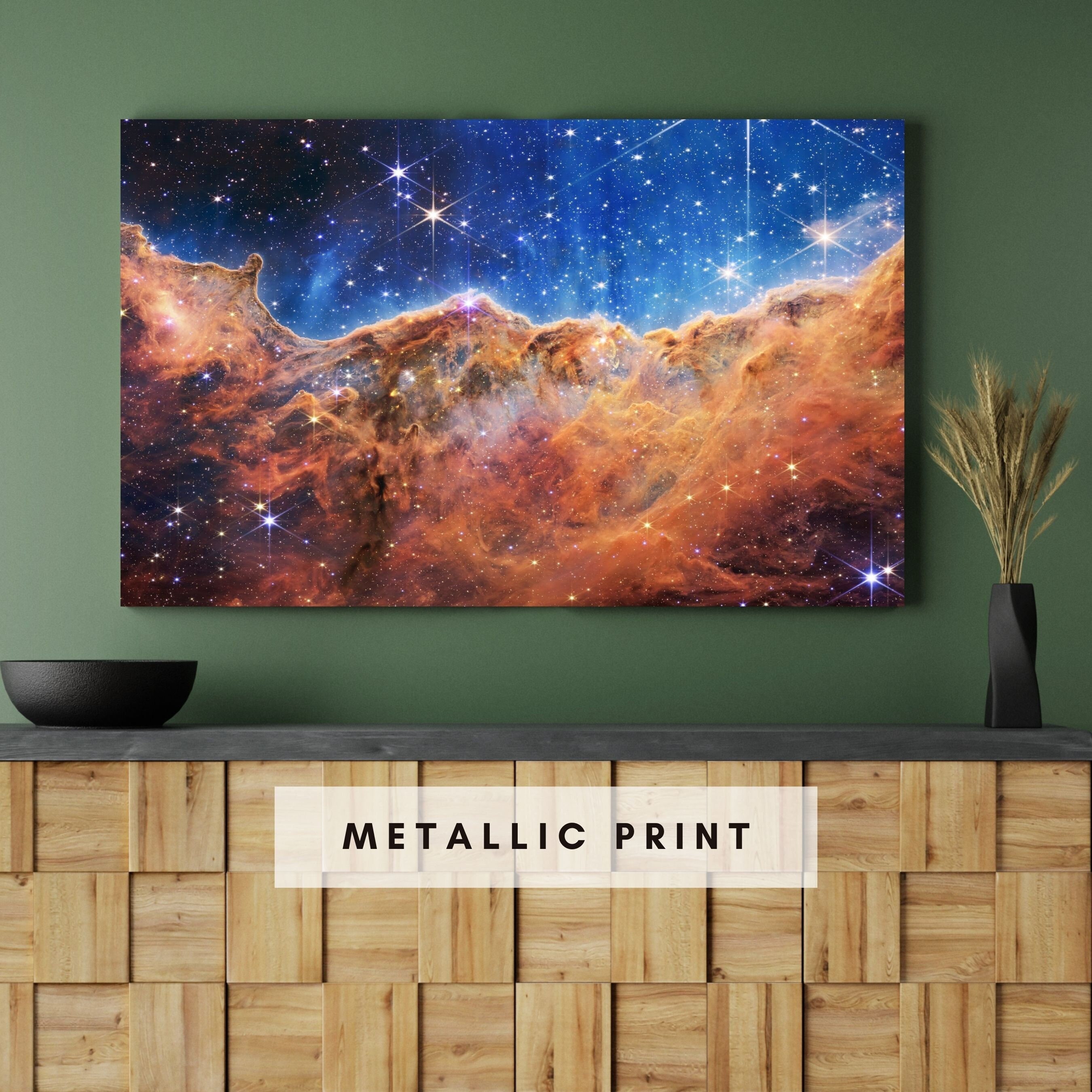 Cosmic Cliffs Carina Nebula, Metallic Art Print, JWST, James Webb Space ...