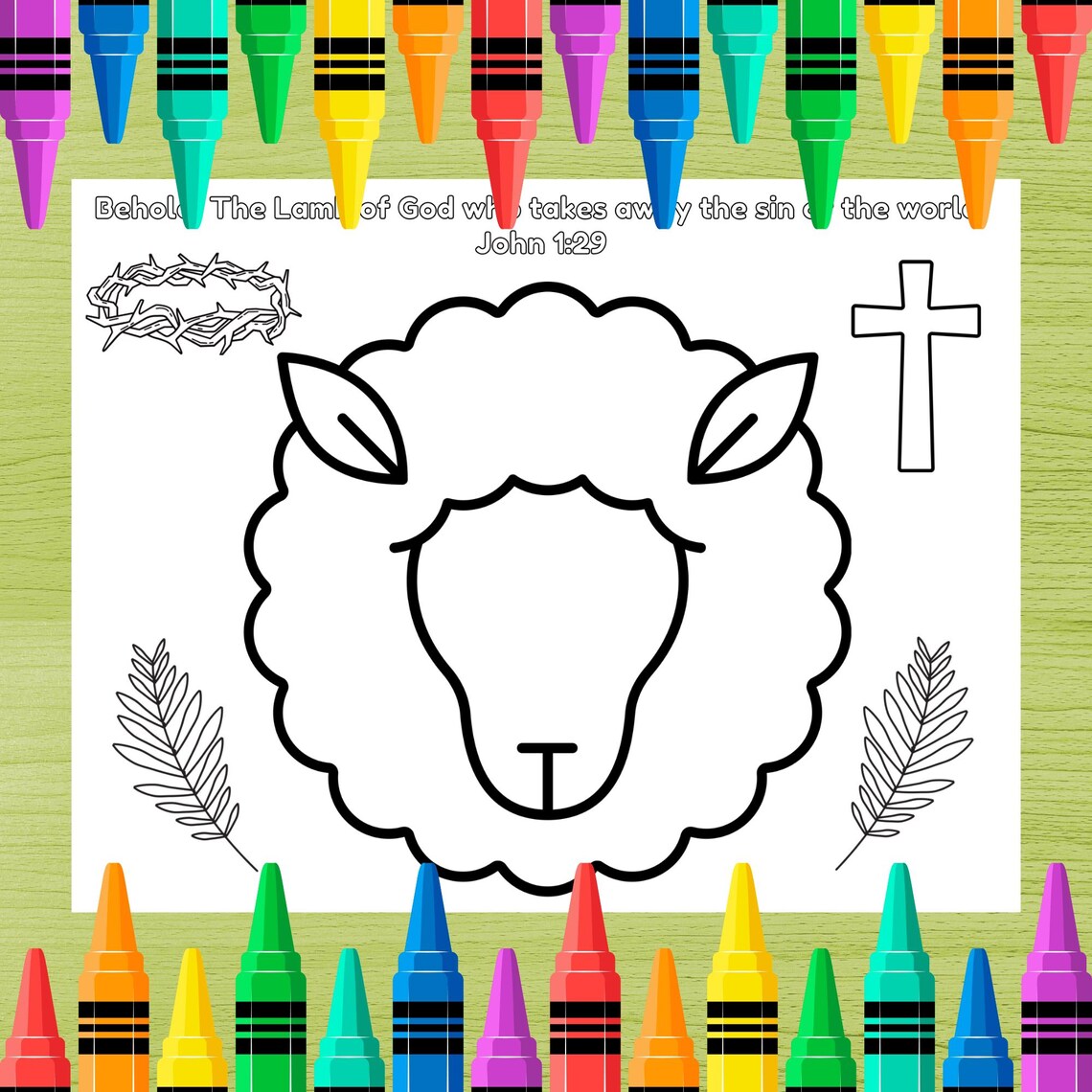 Lamb of God Coloring Page, Easter Sunday School Coloring, Easter ...
