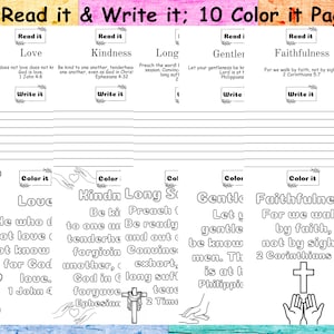 Fruit of the Spirit Activity, Sunday School Activity Pages, Fruit of the Spirit Coloring Pages, Christian Activity Sheet