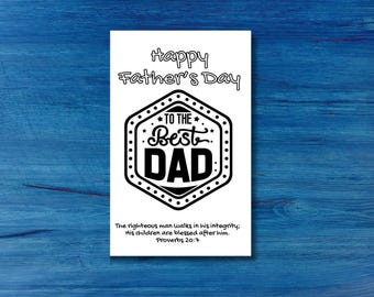 Father's Day Coloring Card, Proverbs 20:7 (Digital Download)
