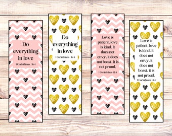 Like Cards for Valentines, Love Bookmarks, Christian Bookmarks, Scripture Cards Printable, Bible Verse Valentine, Christian Galentines Cards