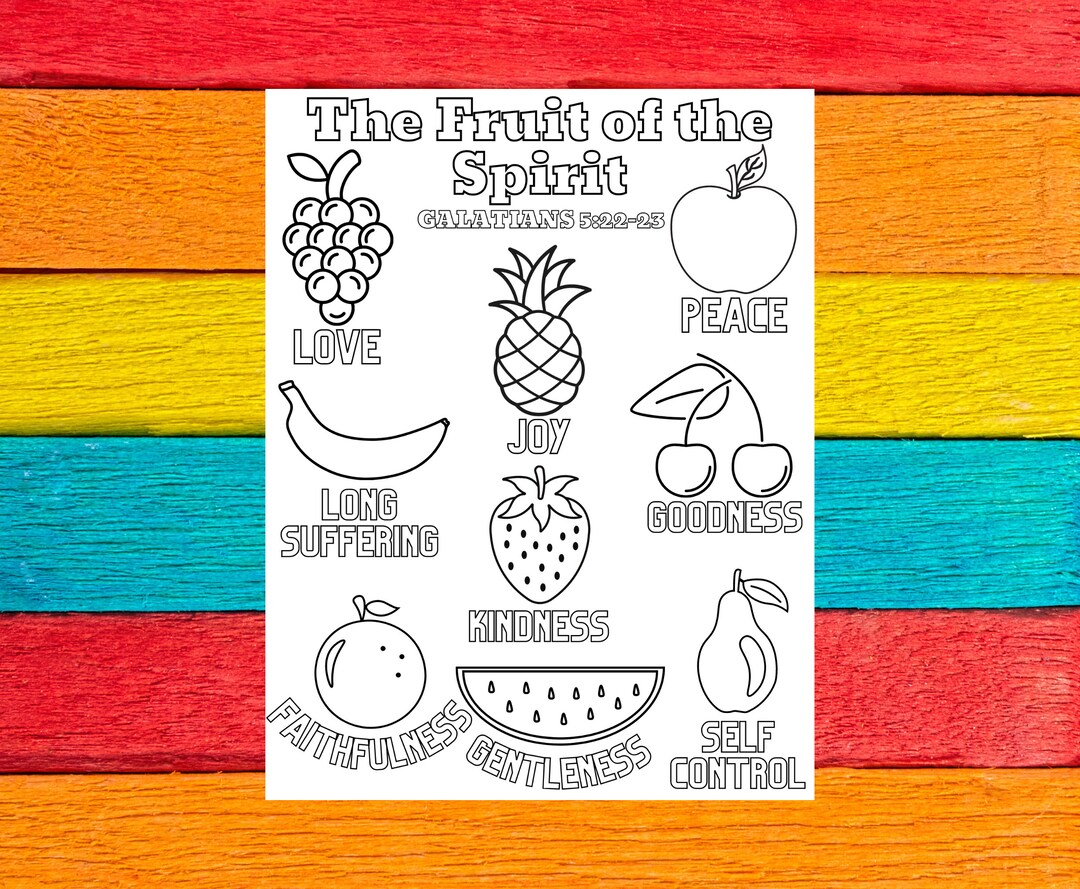 The Fruit of the Spirit Coloring Pages, Sunday School Activity