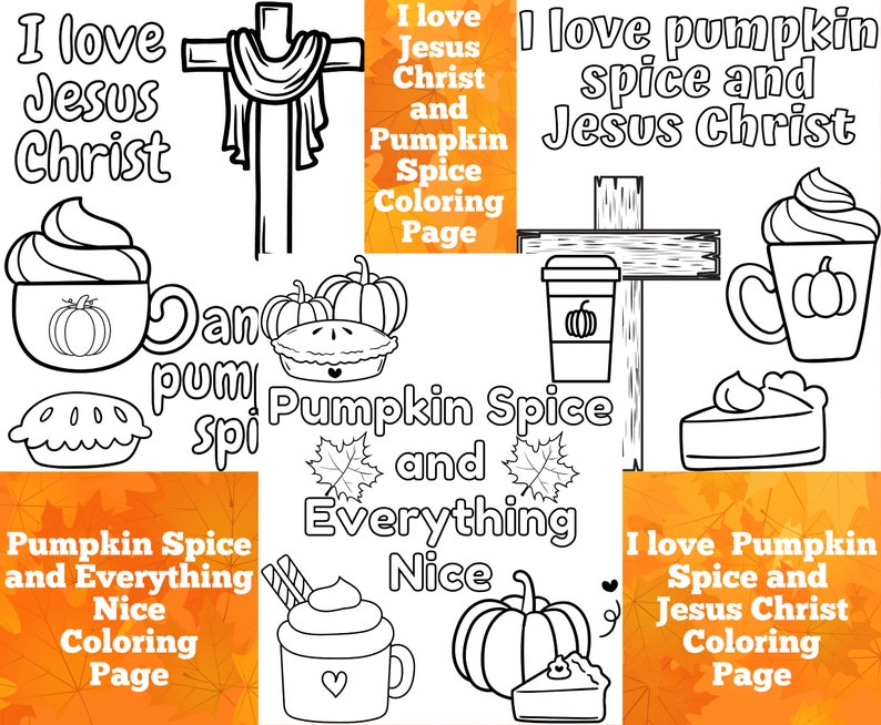 I Love Jesus Christ and Pumpkin Spice Coloring Page, Christian ...
